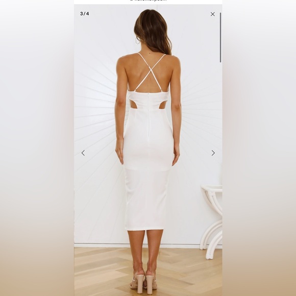 Hello Molly -White Cutout Midi Dress - Picture 2 of 4